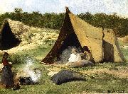 Albert Bierstadt Indian_Camp USA oil painting artist